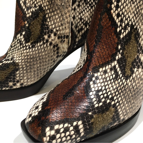 Tory Burch Ruby Snakeskin Ankle Boots -Aspen Multi Printed Snake -US 9.5 -NEW - Picture 6 of 11